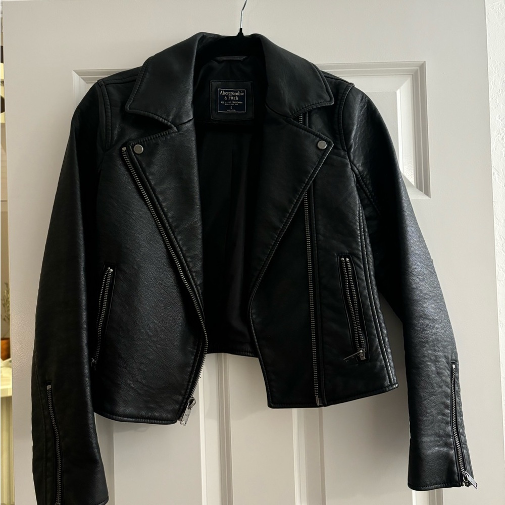 Abercrombie & Fitch leather jacket.